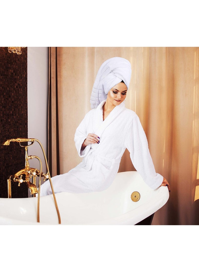 4 Pack Towel Set- 100% Cotton,  Bath Towels, Hand Towels, Extra Soft, Highly Absorbent, Quick Drying Thick Bathroom Towels - Soft Hotel Quality for Bath and Spa (White) - Image 5